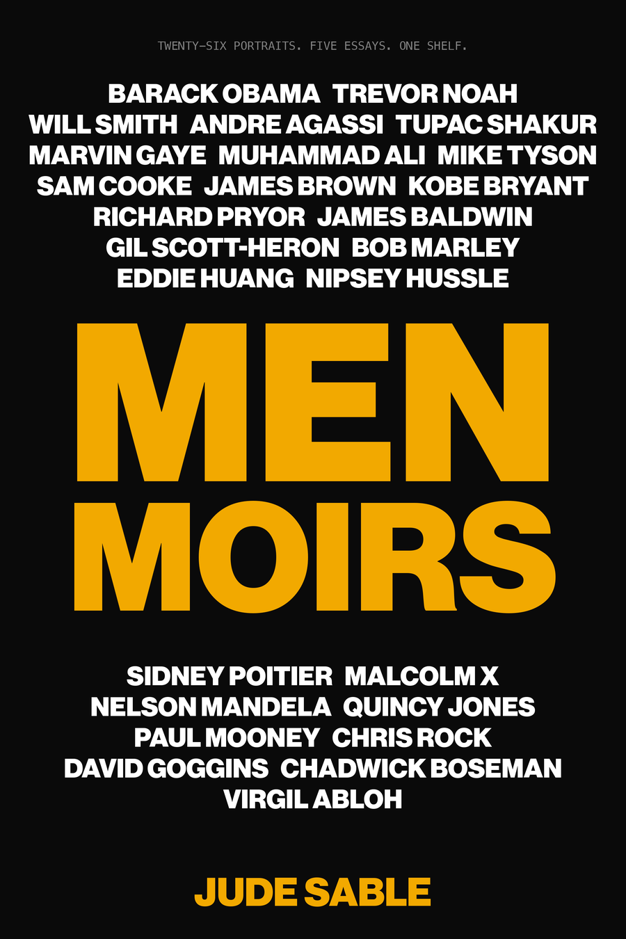 MENMOIRS alternate cover: the twenty-six names around the title